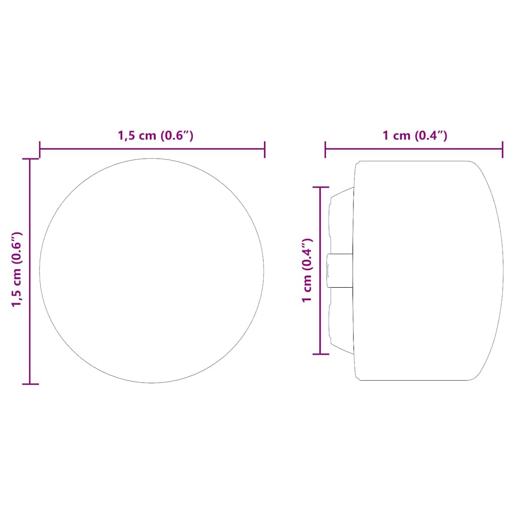 Futballasztal Végkapak 10 pcs Fekete 1,5 x 1,5 x 1 cm PP