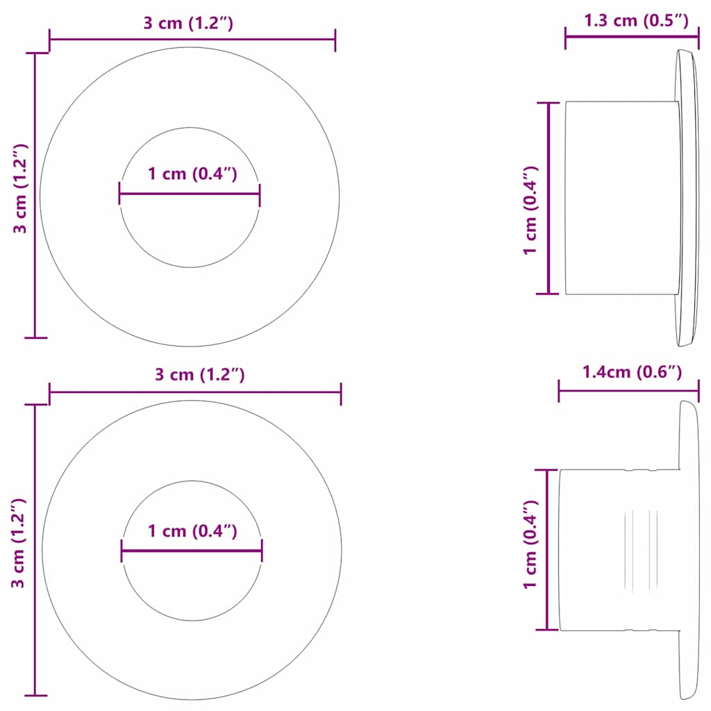 Fociasztal dugók 10 pcs Fekete 3 x 3 x 1,4 cm HIPS