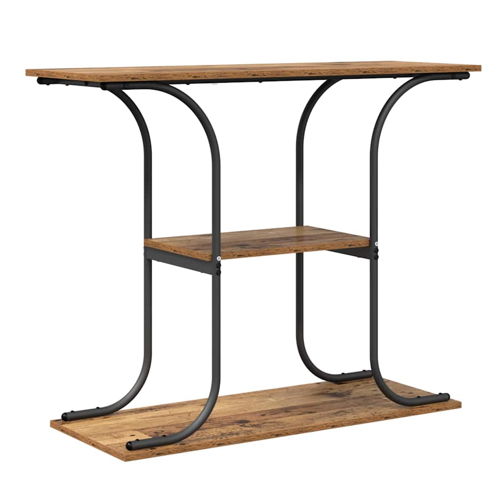 Konzolasztal polcokkal Öreg fa 101 x 35 x 80,5 cm Szerelt Fa