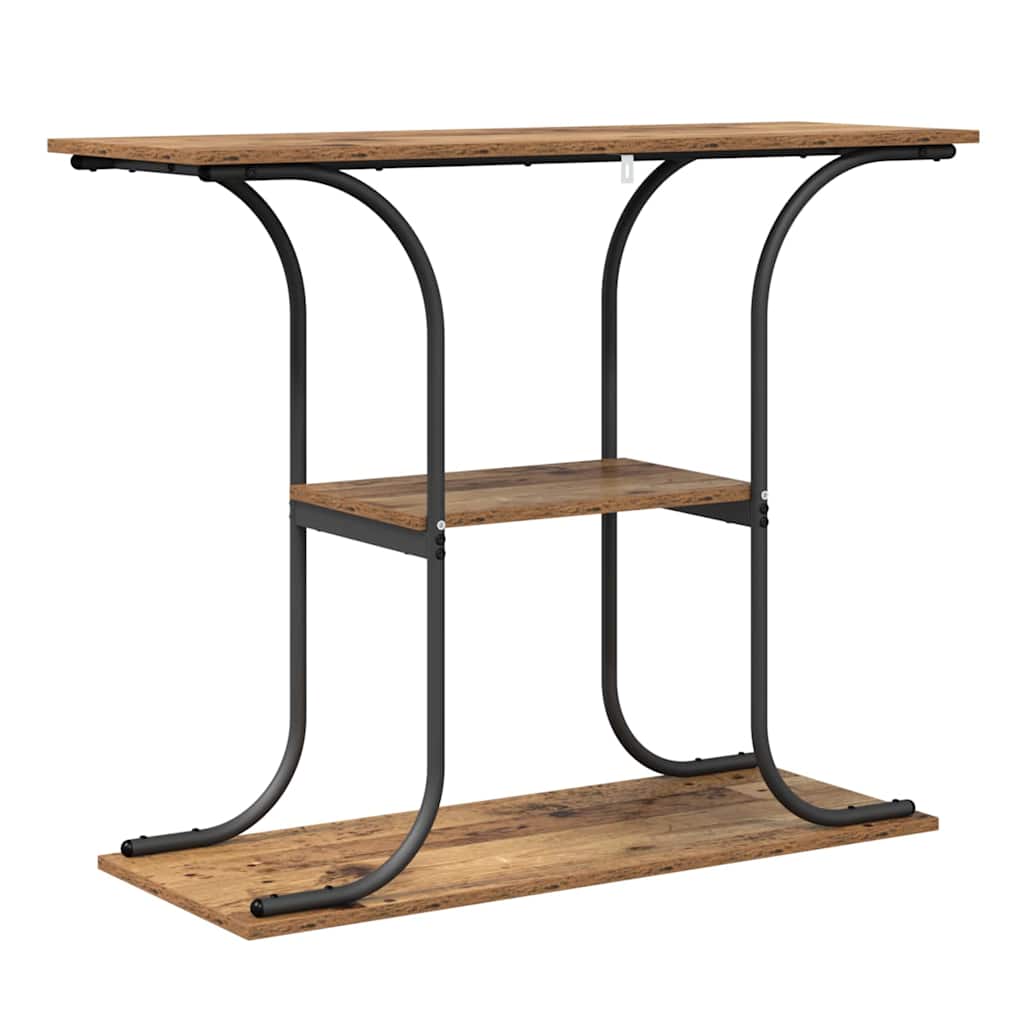 Konzolasztal polcokkal Öreg fa 101 x 35 x 80,5 cm Szerelt Fa