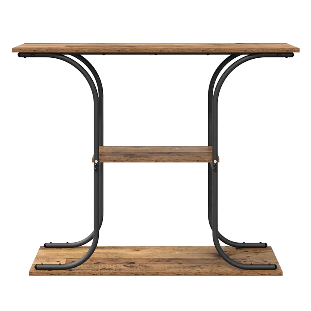 Konzolasztal polcokkal Öreg fa 101 x 35 x 80,5 cm Szerelt Fa