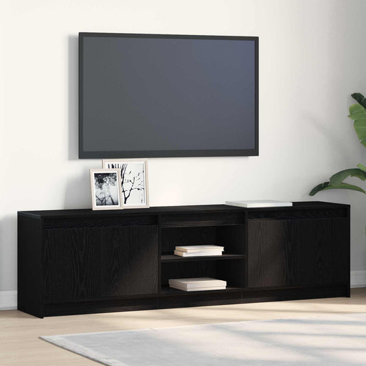 TV egységek 2 pcs Fekete 180 x 34 x 50 cm Faanyag