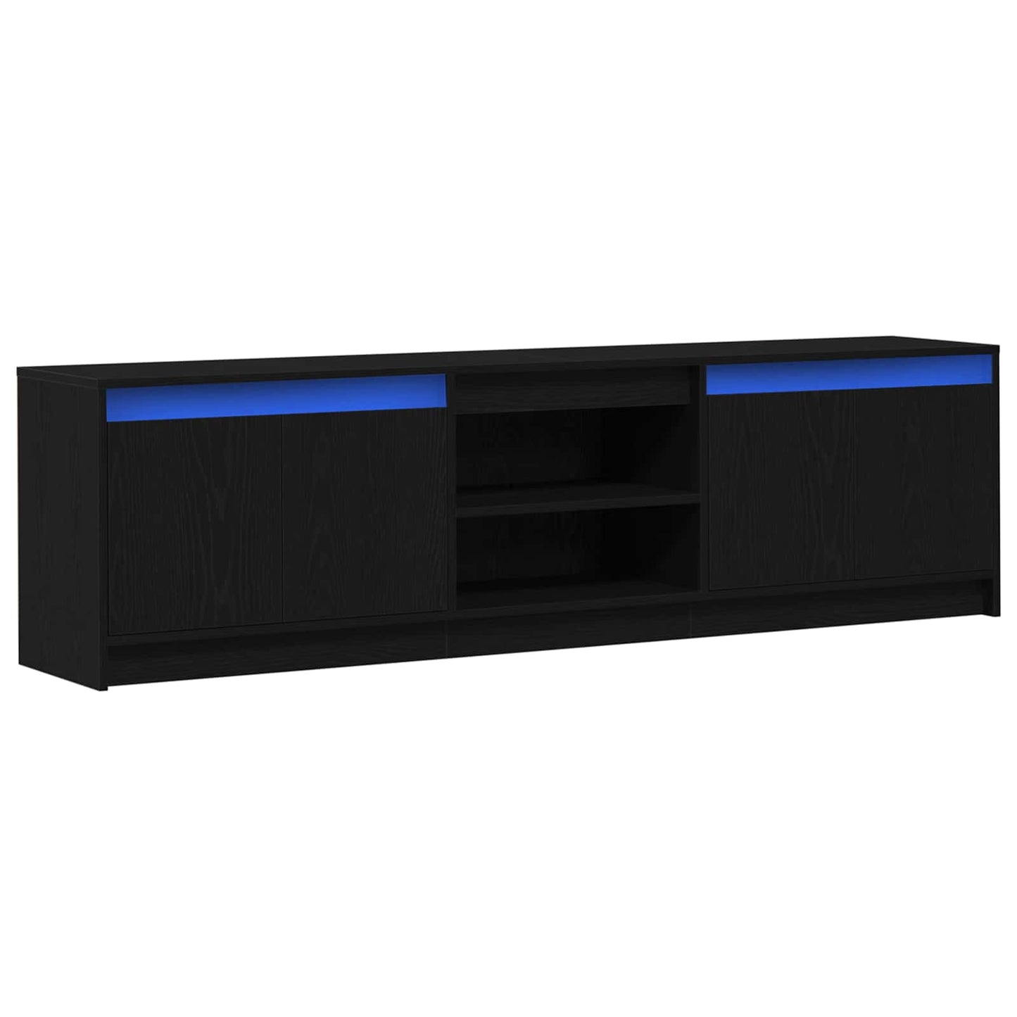 TV egységek 2 pcs Fekete 180 x 34 x 50 cm Faanyag