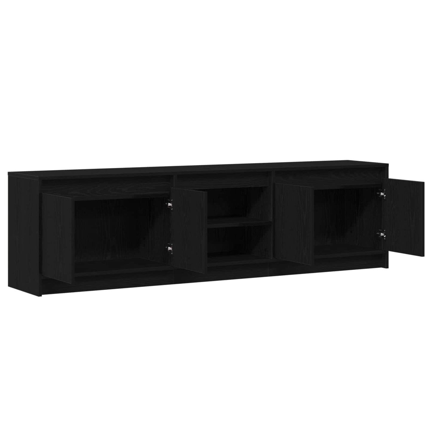 TV egységek 2 pcs Fekete 180 x 34 x 50 cm Faanyag