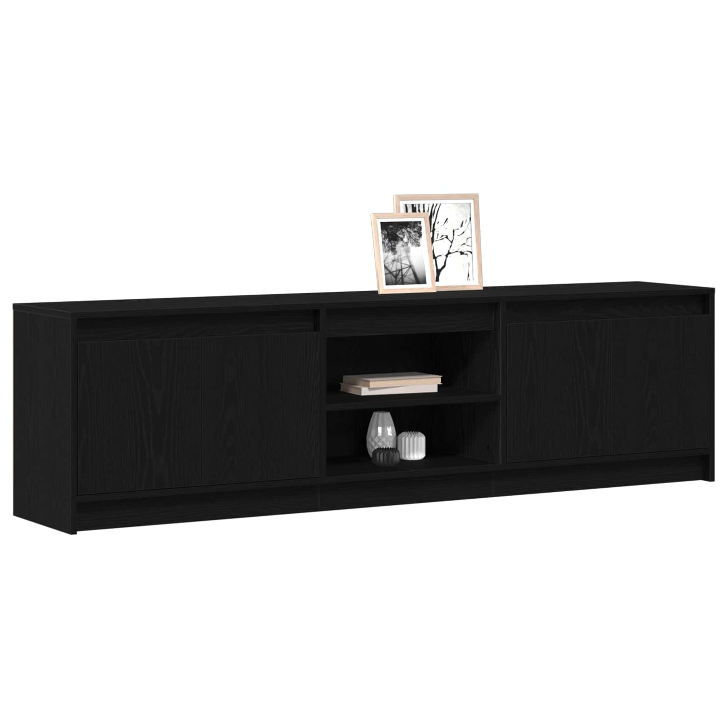 TV egységek 2 pcs Fekete 180 x 34 x 50 cm Faanyag