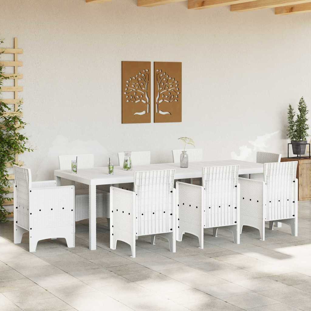 Kerti Asztal Fehér 250 x 100 x 73 cm polirattan