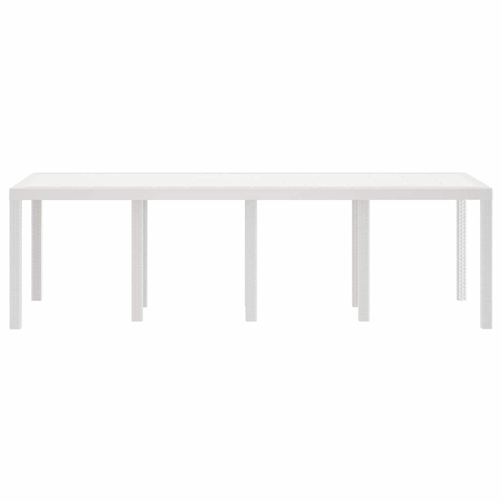Kerti Asztal Fehér 250 x 100 x 73 cm polirattan