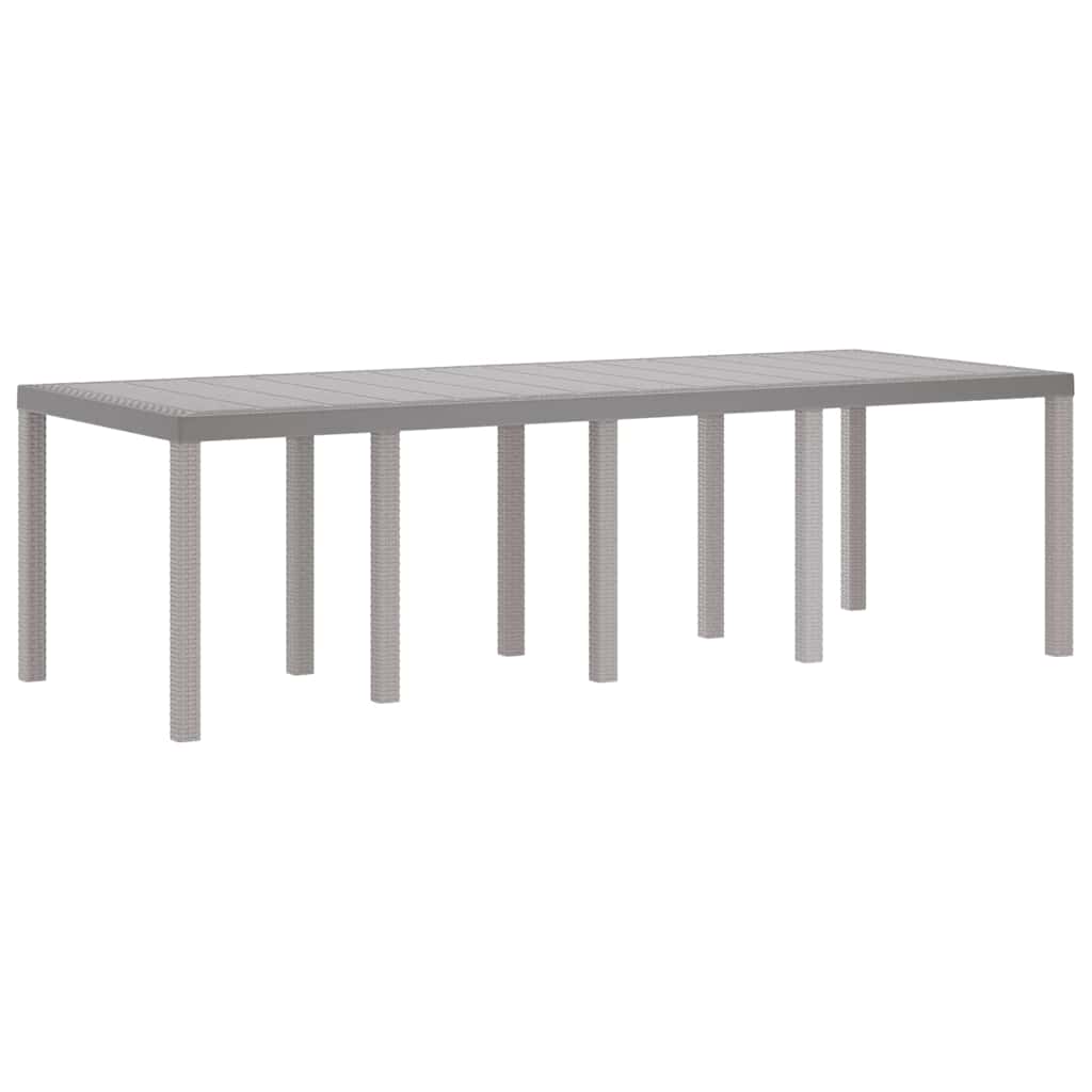 Kerti Asztal Világosszürke 250 x 100 x 73 cm polirattan