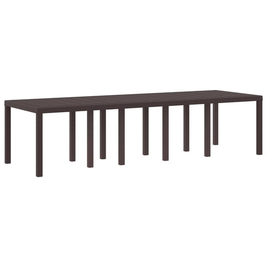 Kerti Étkezőasztal Barna 300 x 100 x 73 cm polirattan