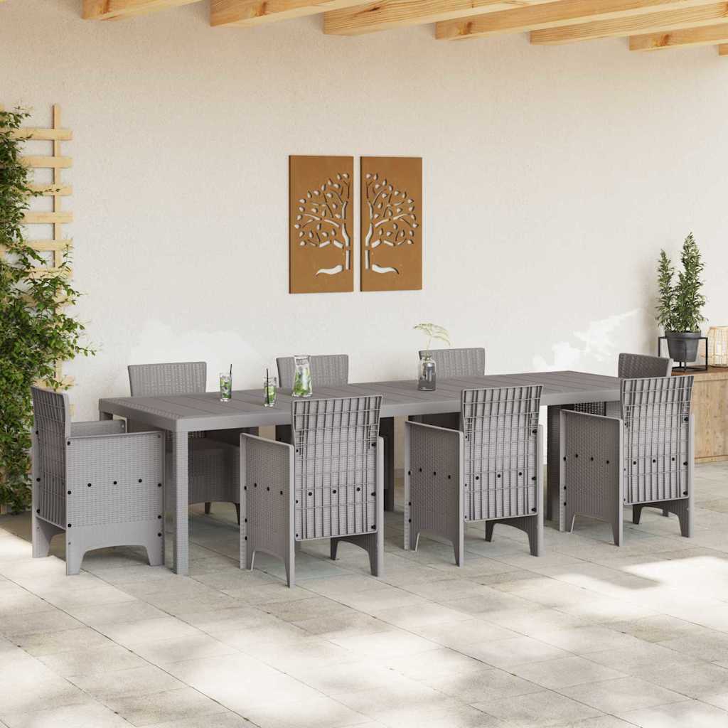 Kerti Asztal Világosszürke 300 x 100 x 73 cm polirattan