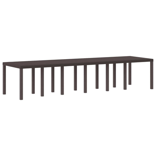 Kerti Asztal Barna 350 x 100 x 74 cm polirattan