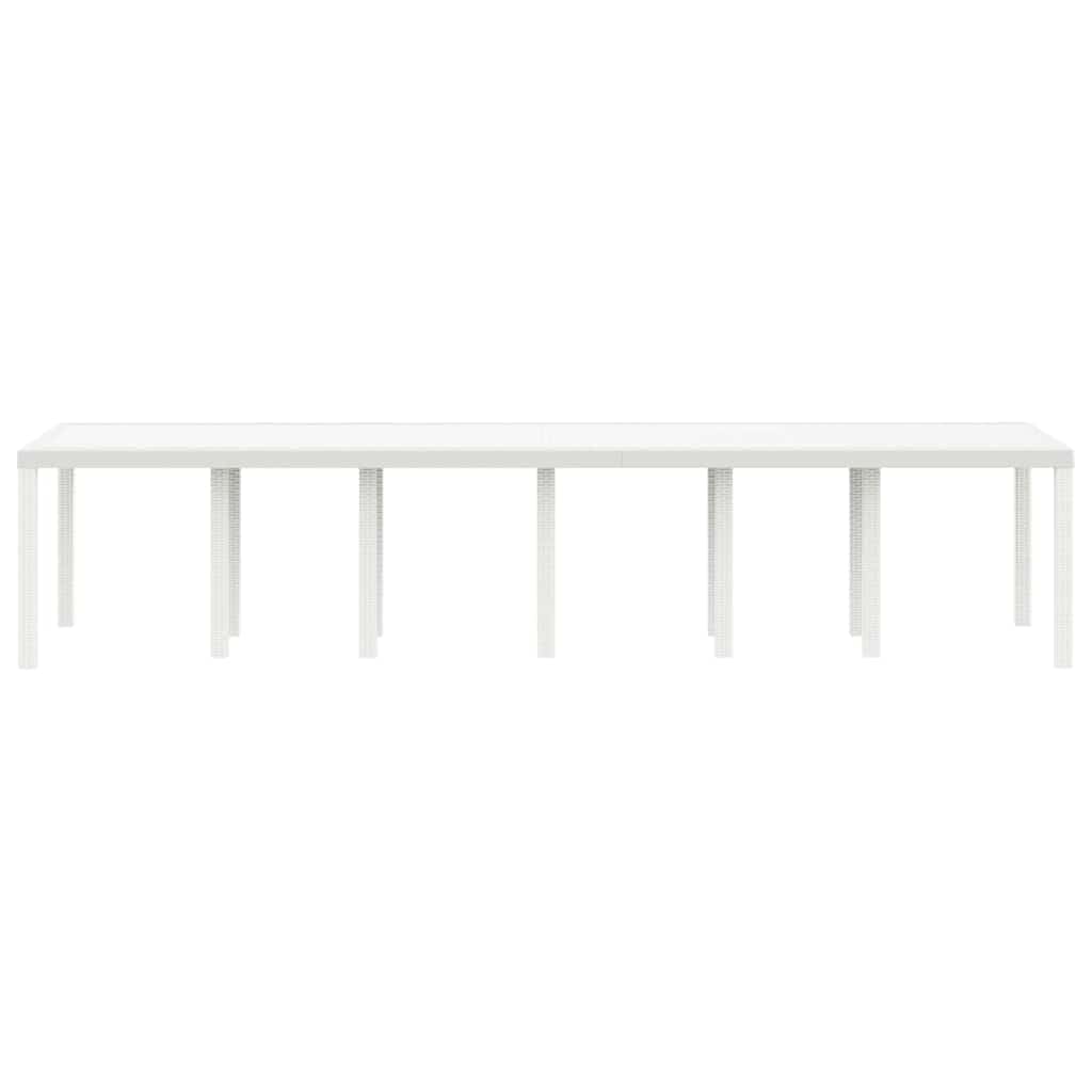 Kerti Asztal Fehér 350 x 100 x 74 cm polirattan
