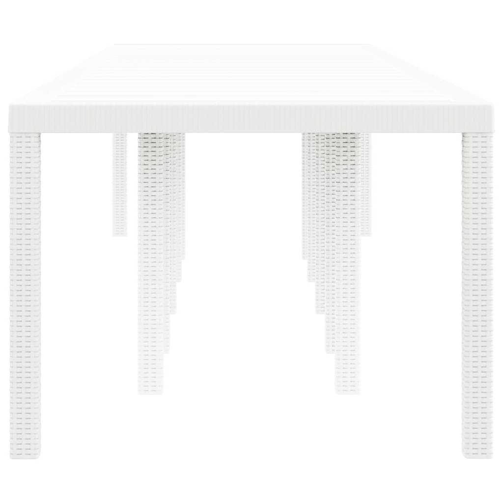 Kerti Asztal Fehér 350 x 100 x 74 cm polirattan