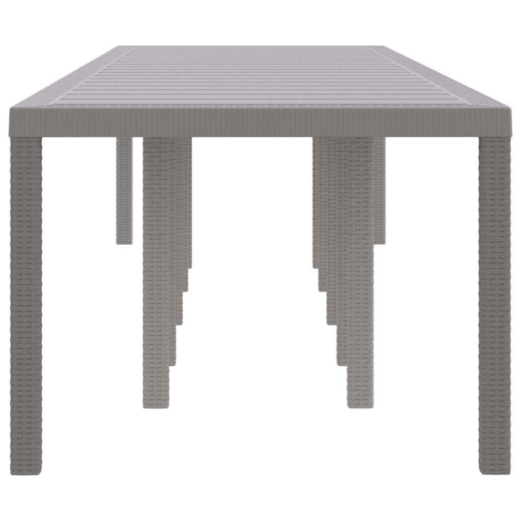 Kerti Asztal Világosszürke 350 x 100 x 74 cm polirattan