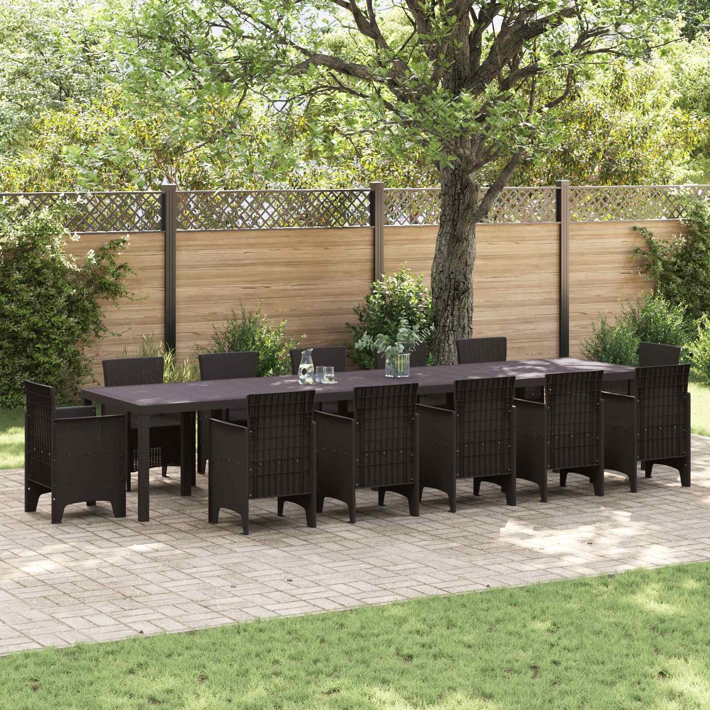 Kerti Asztal Barna 400 x 100 x 73 cm polirattan