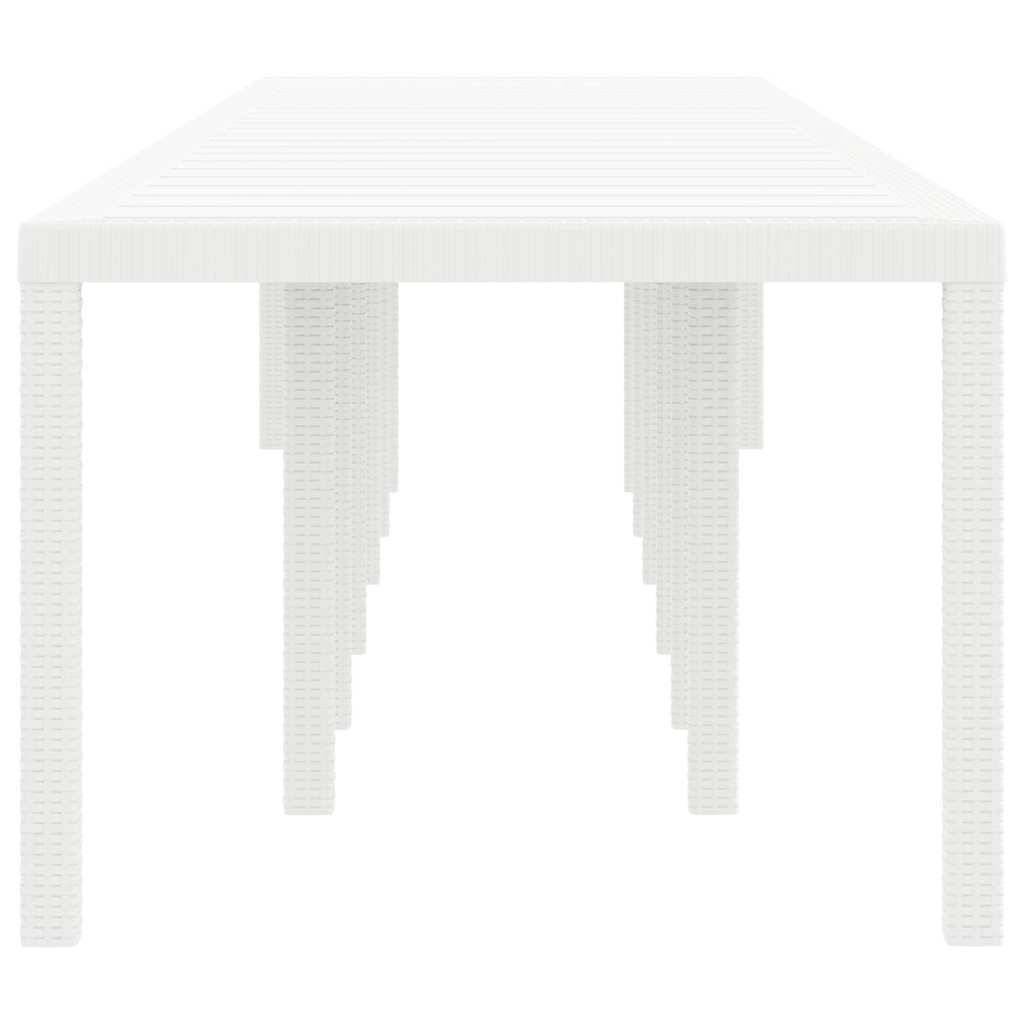 Kerti Asztal Fehér 400 x 100 x 73 cm polirattan