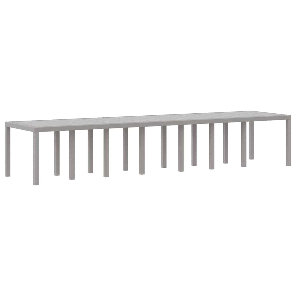 Kerti Asztal Világosszürke 400 x 100 x 73 cm polirattan