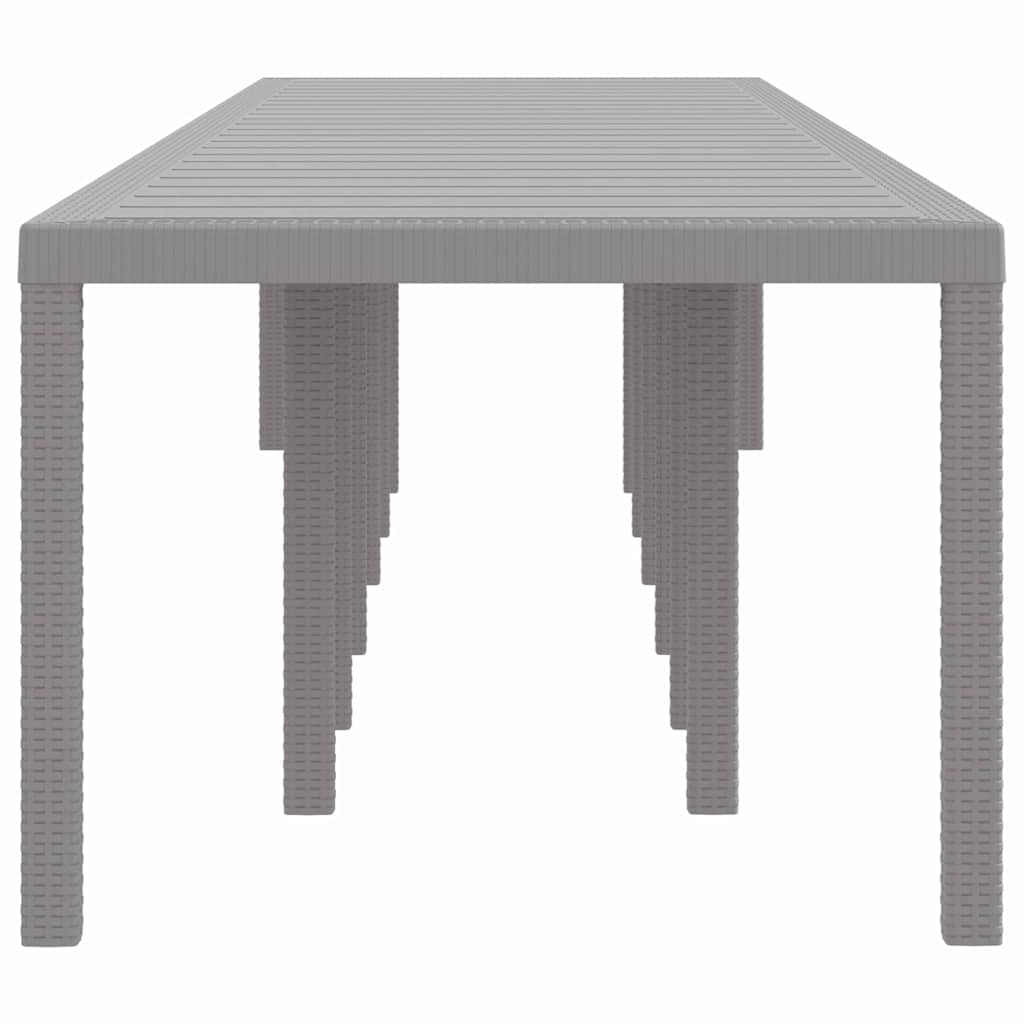 Kerti Asztal Világosszürke 400 x 100 x 73 cm polirattan