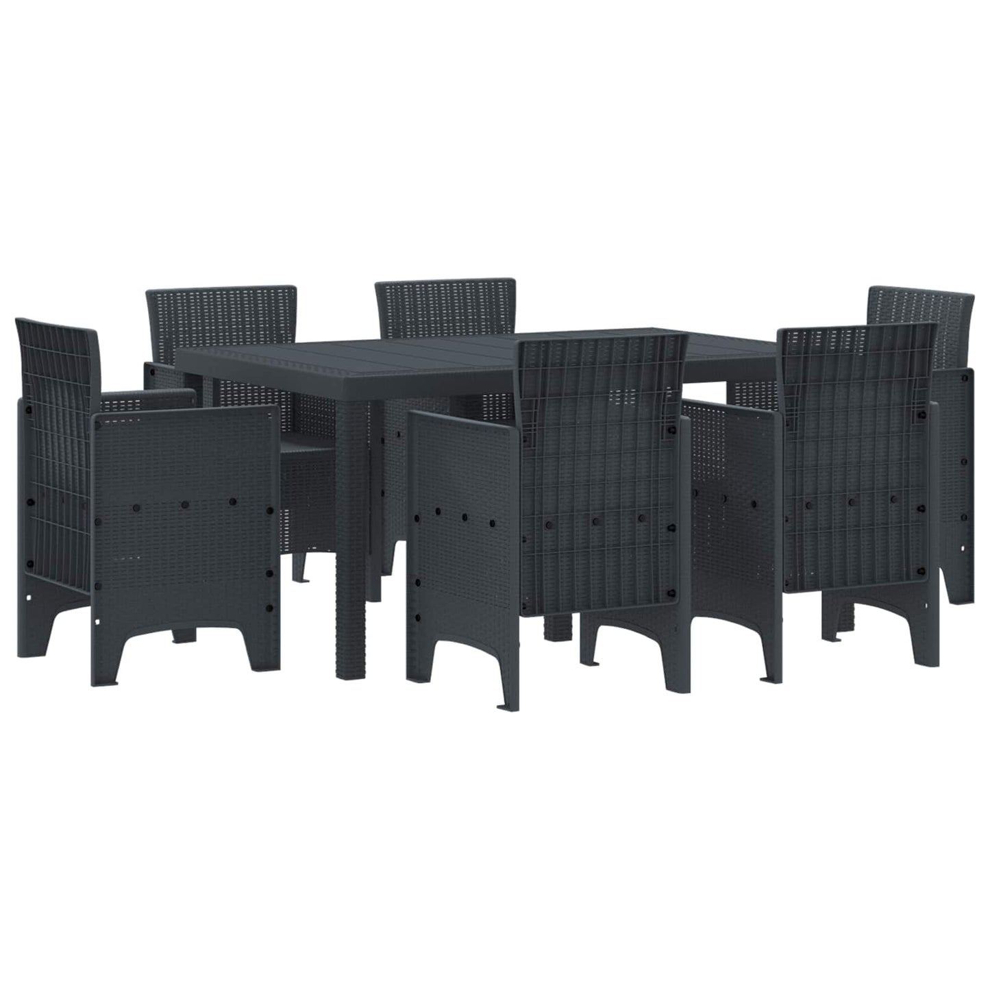 Kert étkező szett 7 pcs Antracit Polt rattan