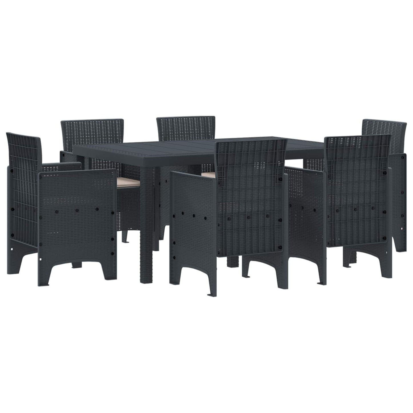 Kert étkező szett 7 pcs Antracit Polt rattan