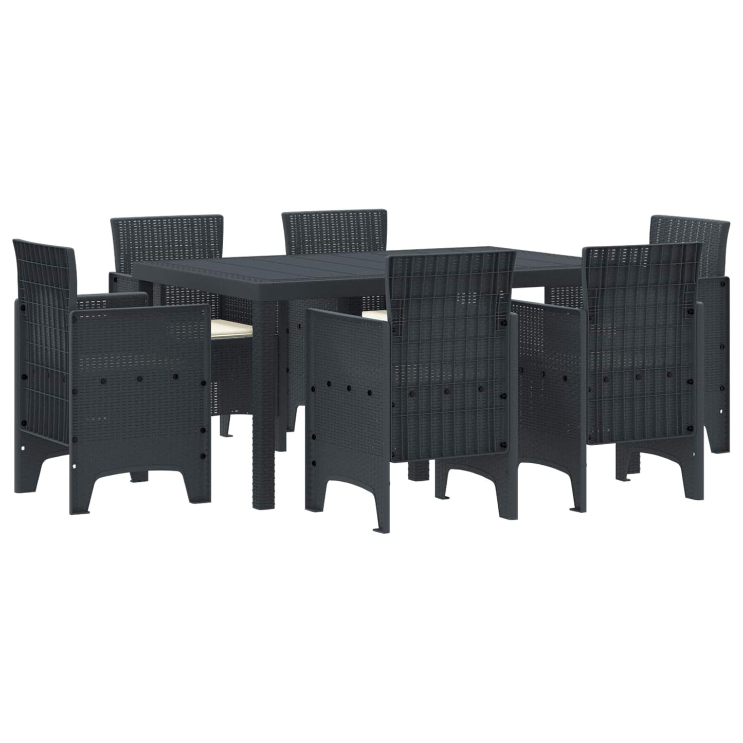 Kert étkező szett 7 pcs Antracit Polt rattan