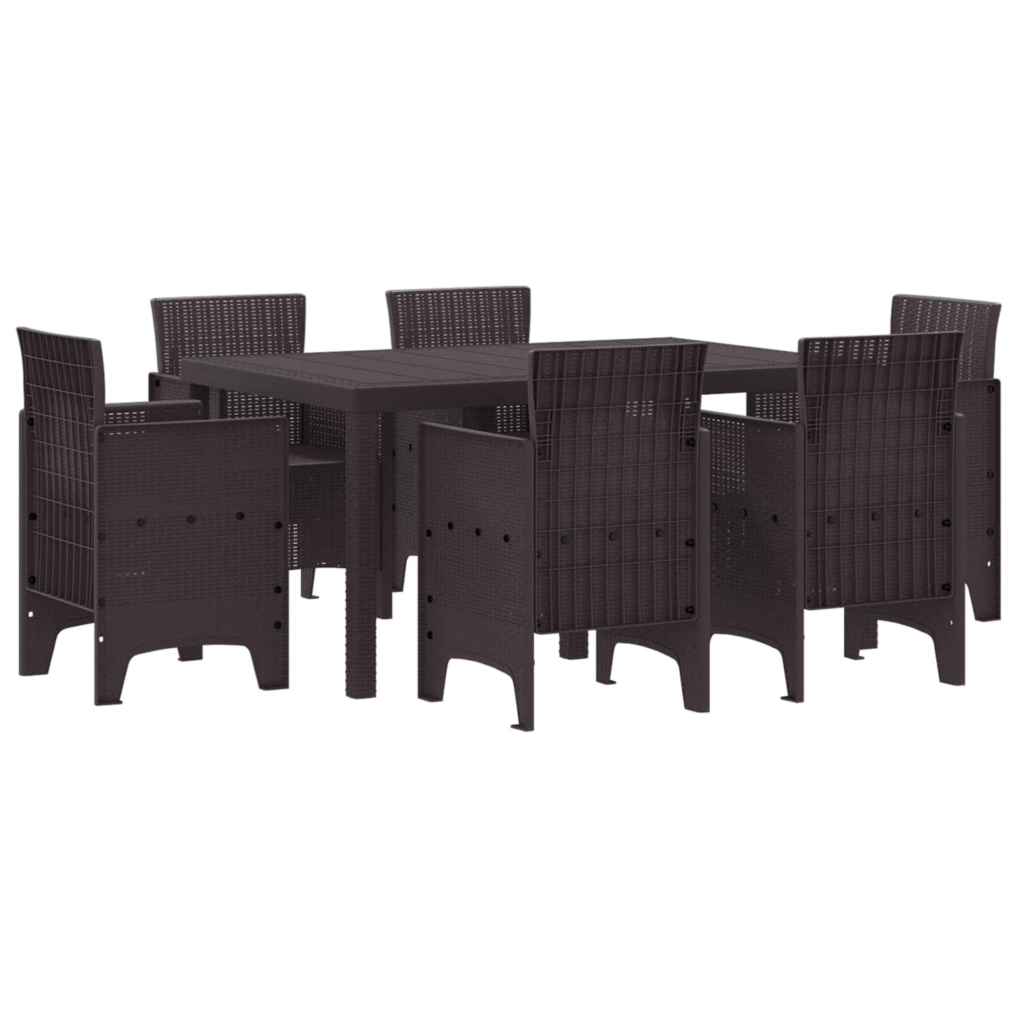 Kert étkező szett 7 pcs Barna Polt rattan