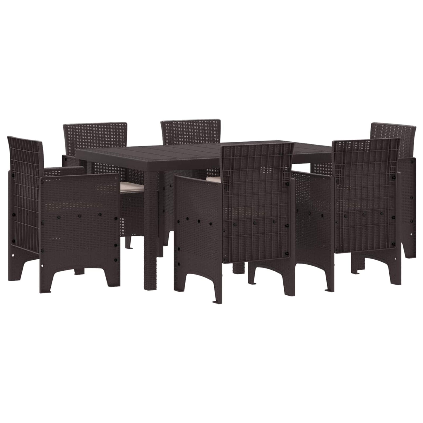 Kert étkező szett 7 pcs Barna Polt rattan