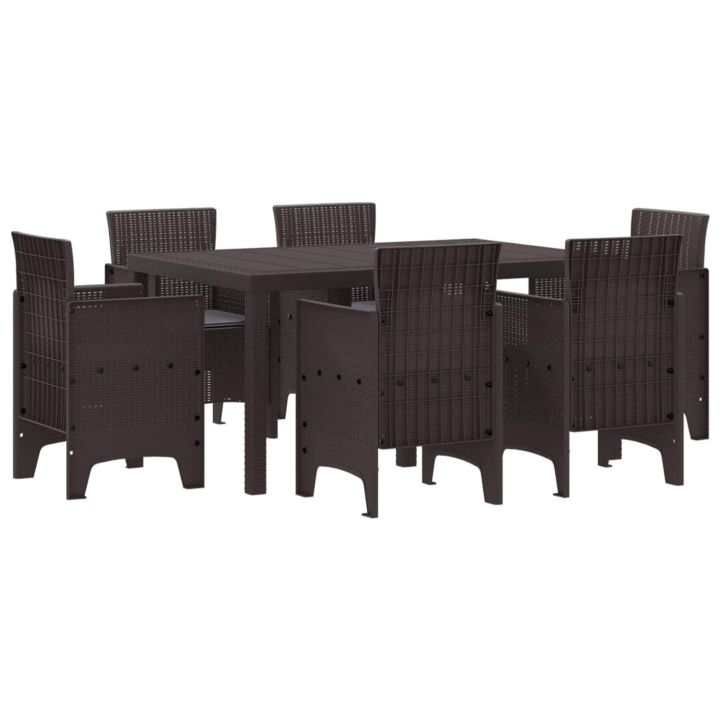 Kert étkező szett 7 pcs Barna Polt rattan