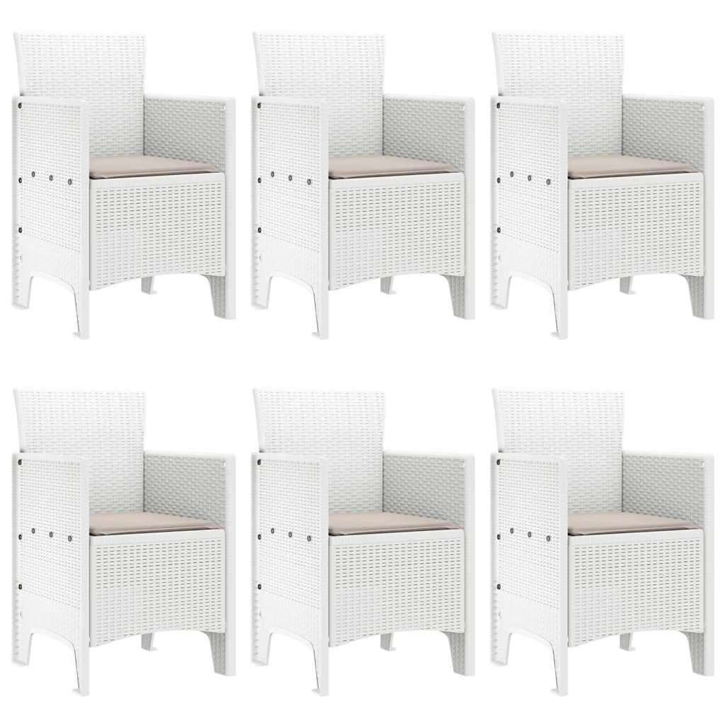 Kert étkező szett 7 pcs Fehér Polt rattan