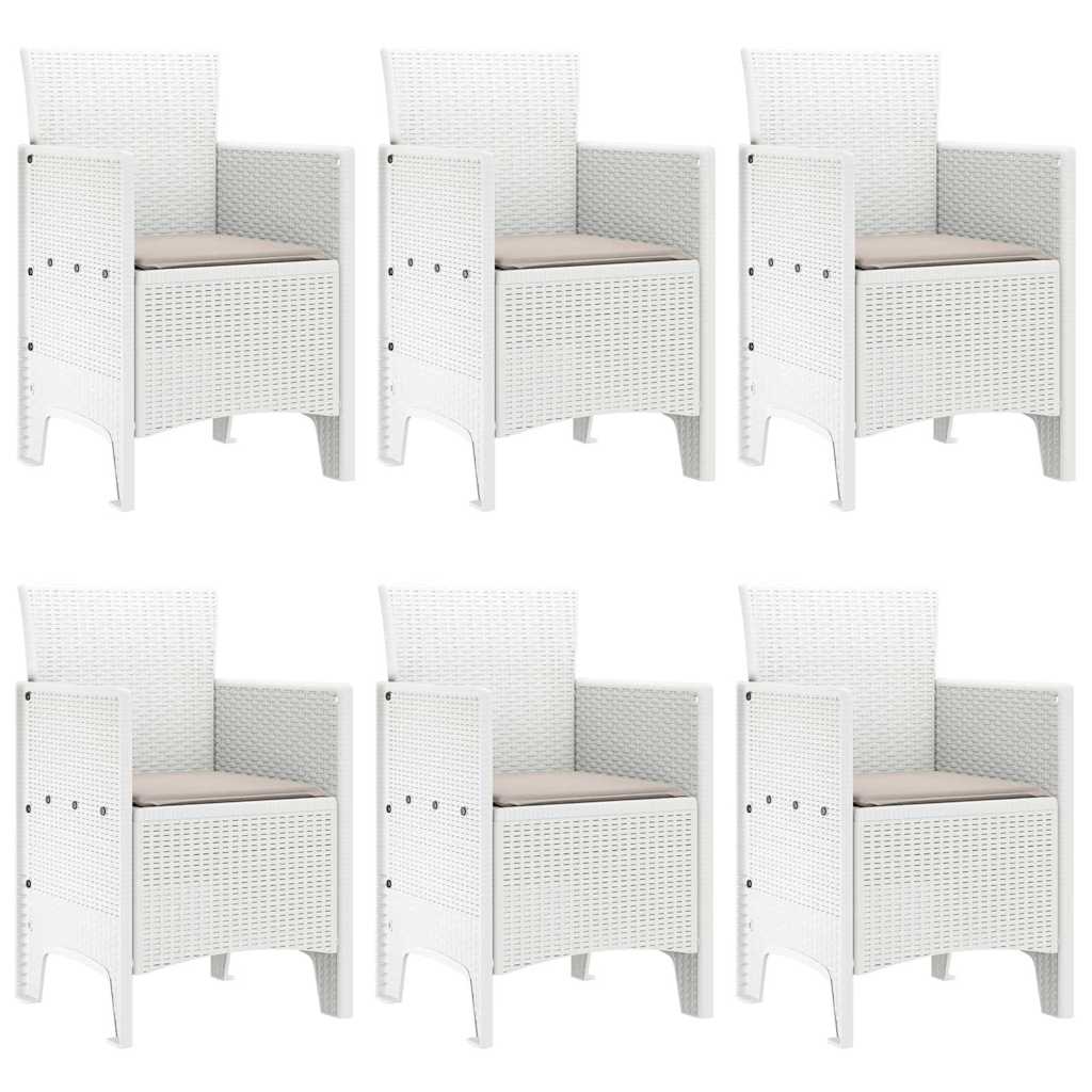 Kert étkező szett 7 pcs Fehér Polt rattan