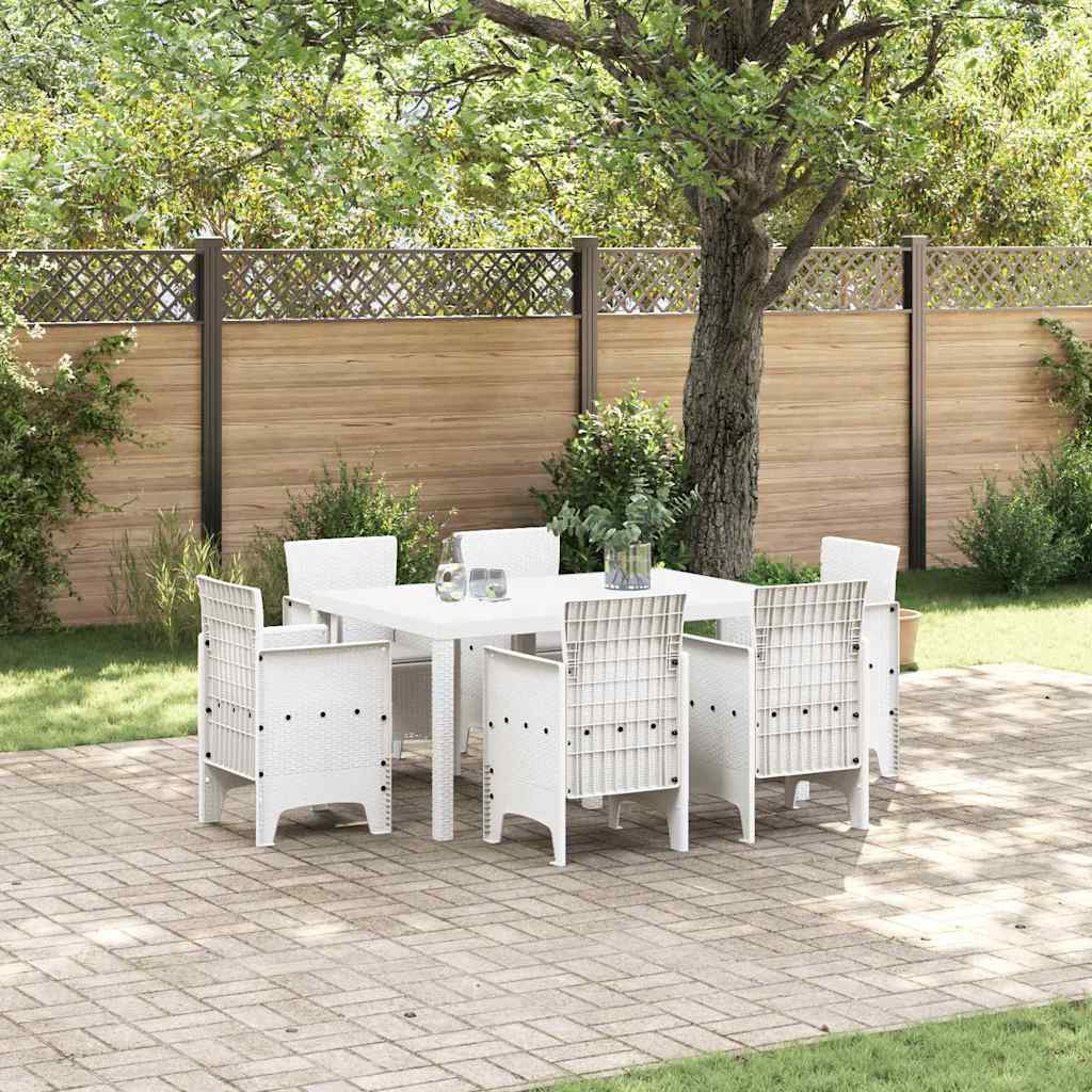Kert étkező szett 7 pcs Fehér Polt rattan
