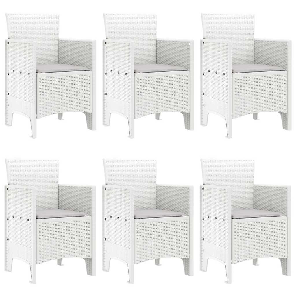 Kert étkező szett 7 pcs Fehér Polt rattan