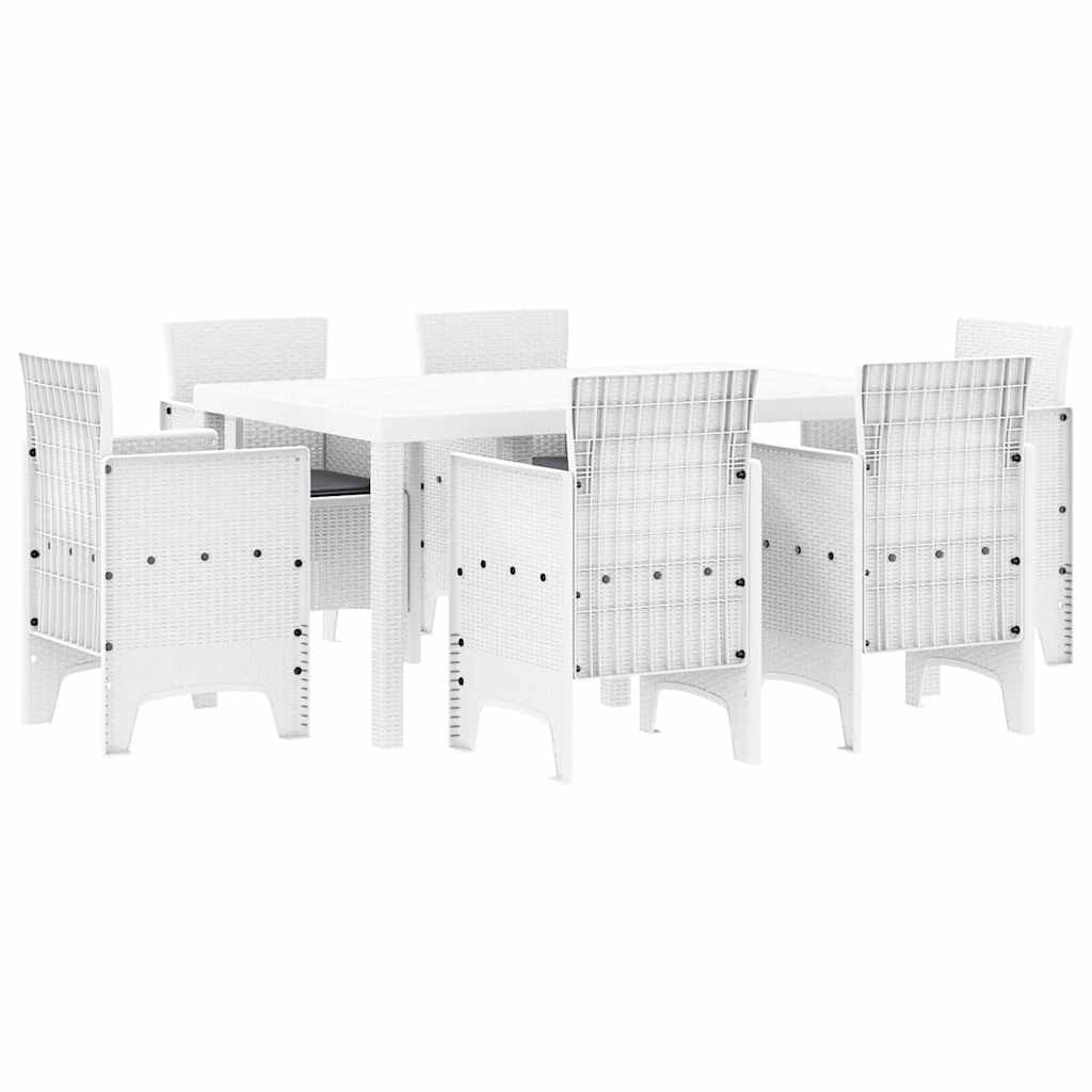 Kert étkező szett 7 pcs Fehér Polt rattan