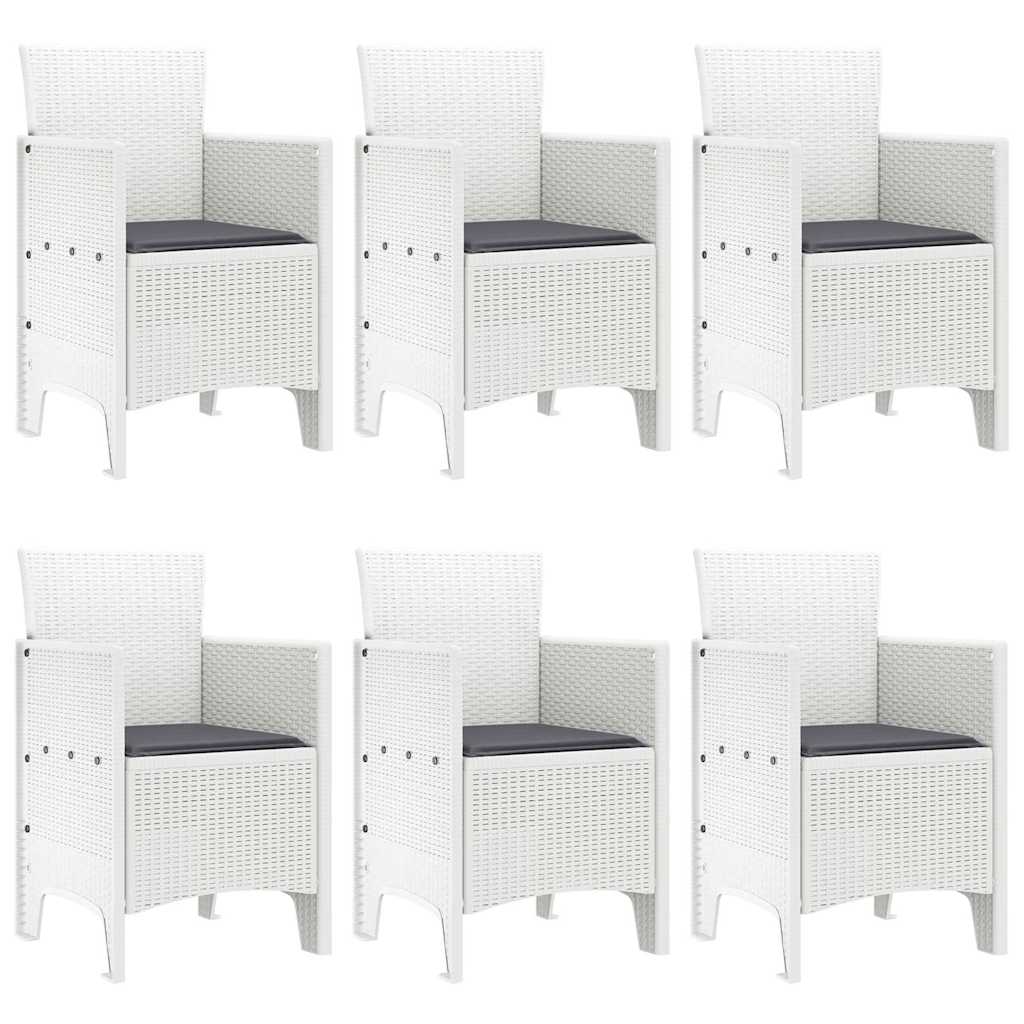 Kert étkező szett 7 pcs Fehér Polt rattan