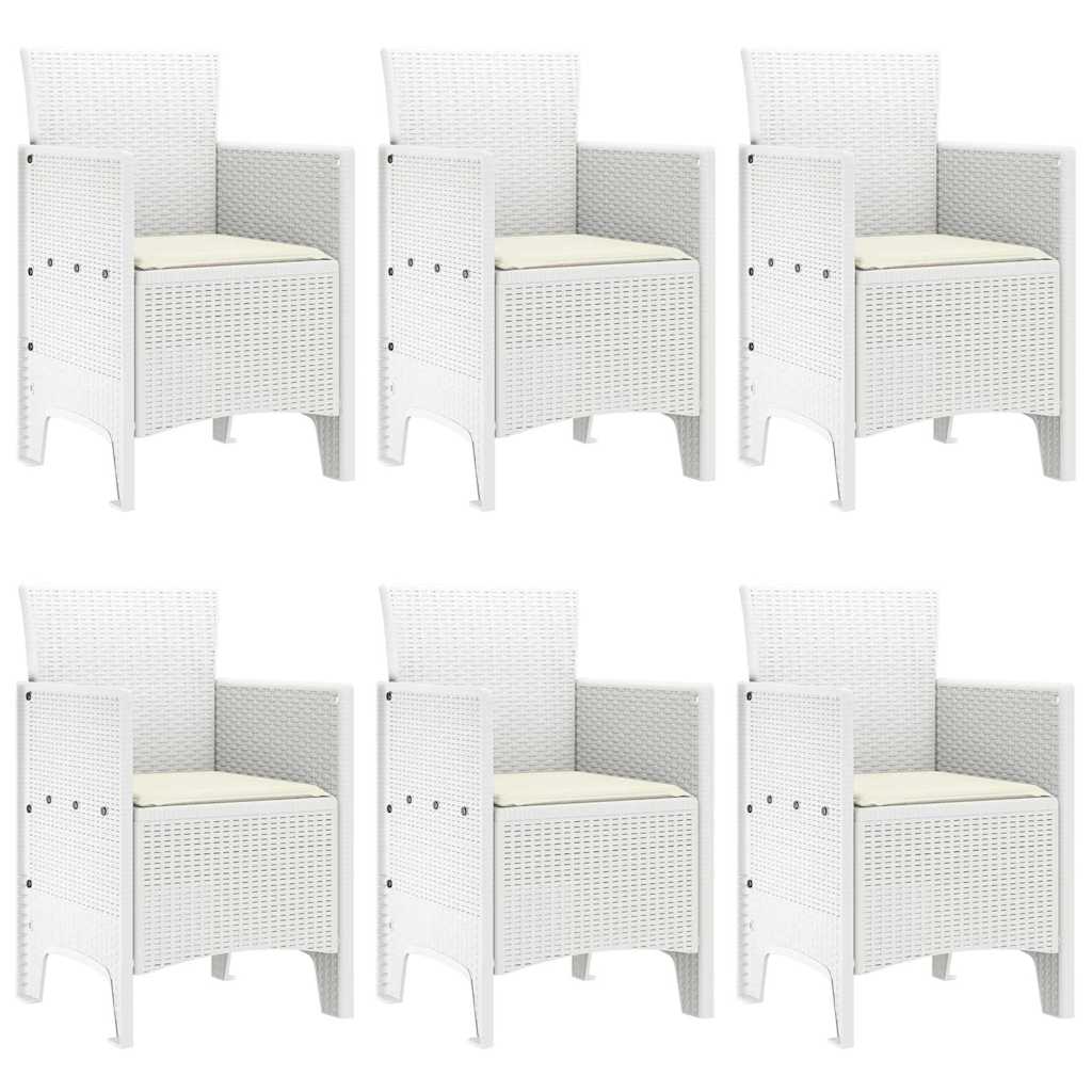 Kert étkező szett 7 pcs Fehér Polt rattan
