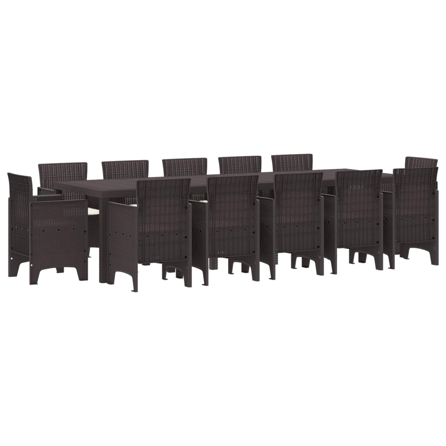 Kert étkező szett párnával 13 pcs Barna Rattan