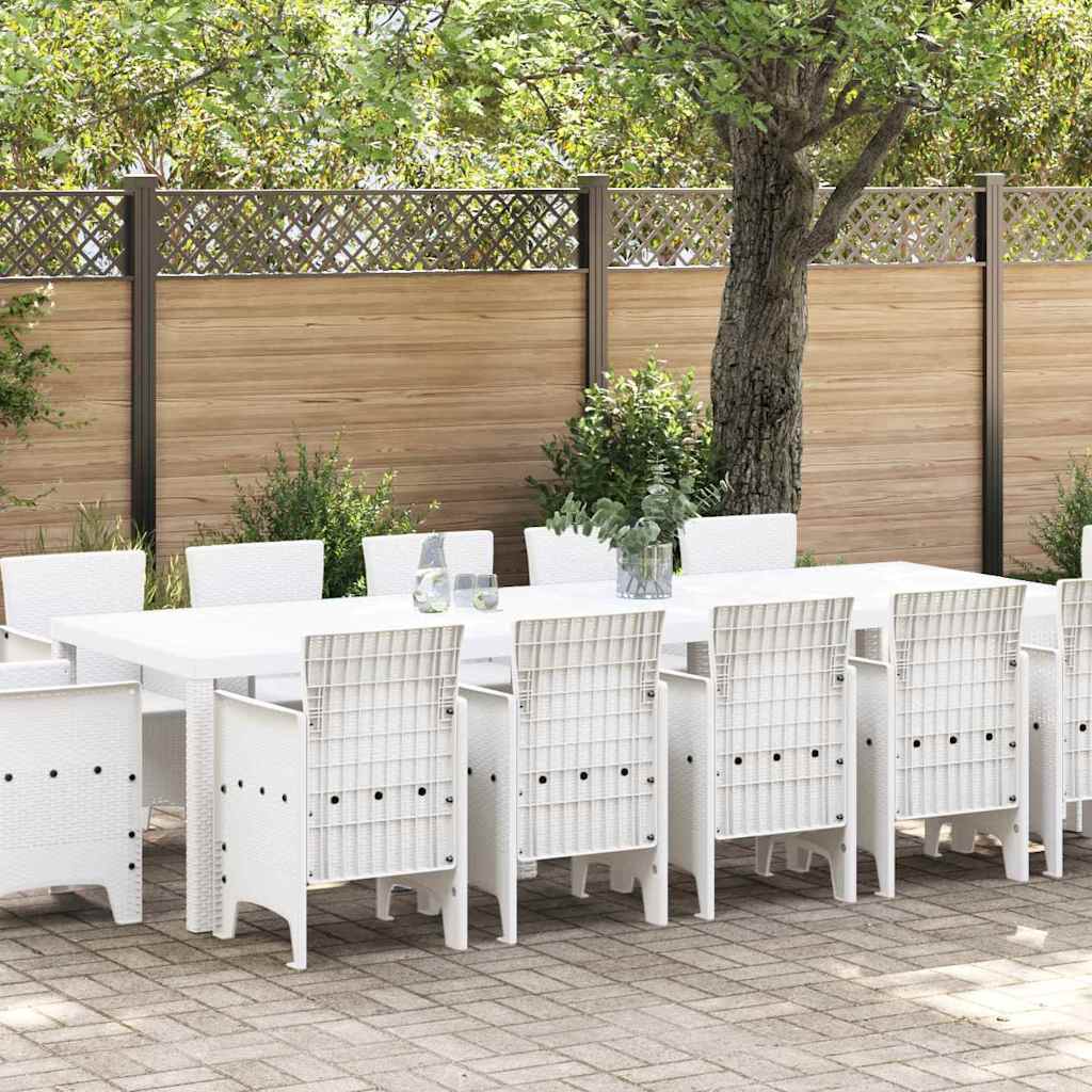 Kert étkező szett 13 pcs Fehér Poli rattan