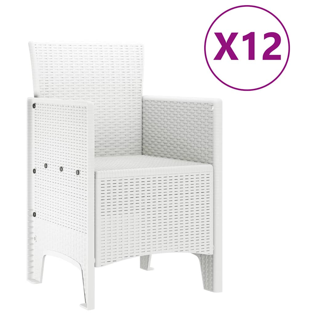 Kert étkező szett 13 pcs Fehér Poli rattan