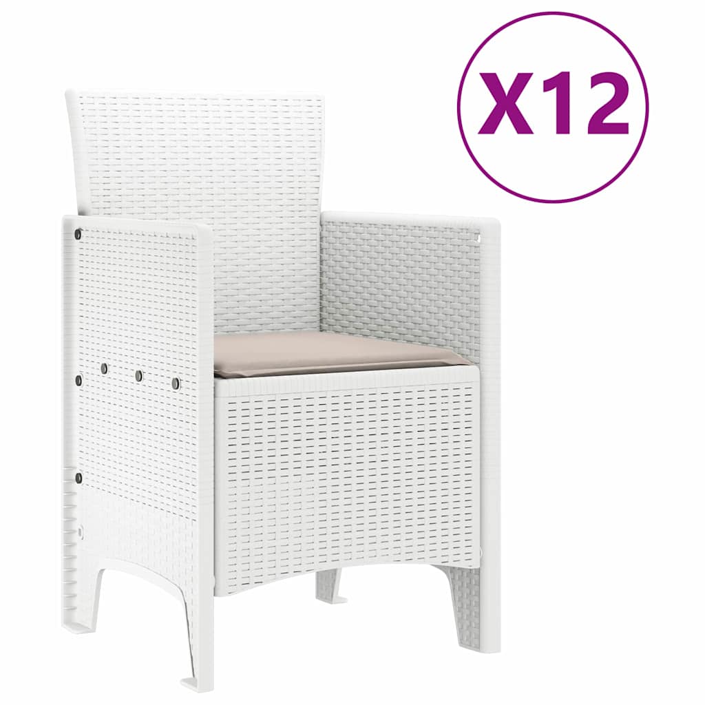 Kert étkező szett párnával 13 pcs Fehér és világosszürke