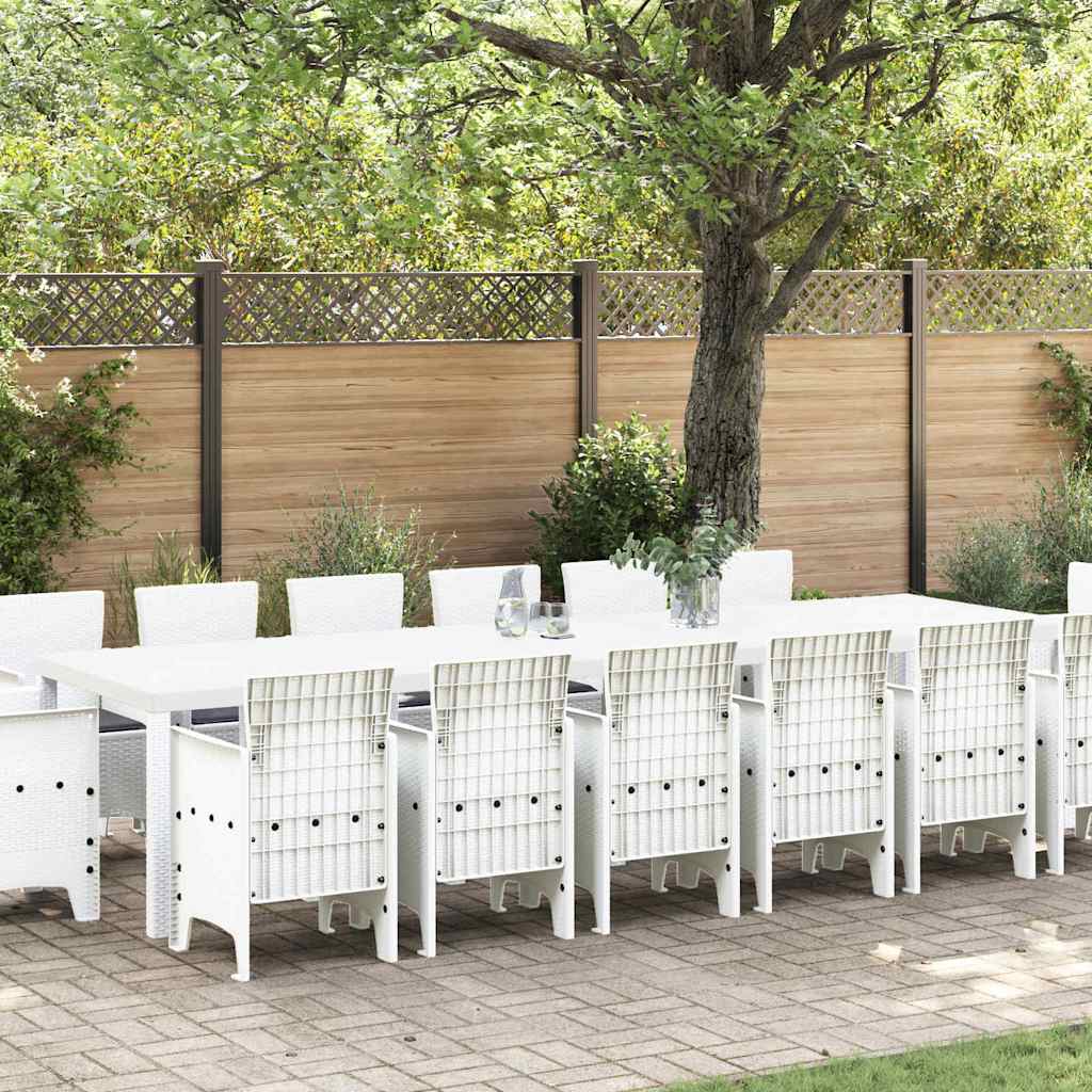Kert étkező szett 15 pcs Fehér Polt rattan