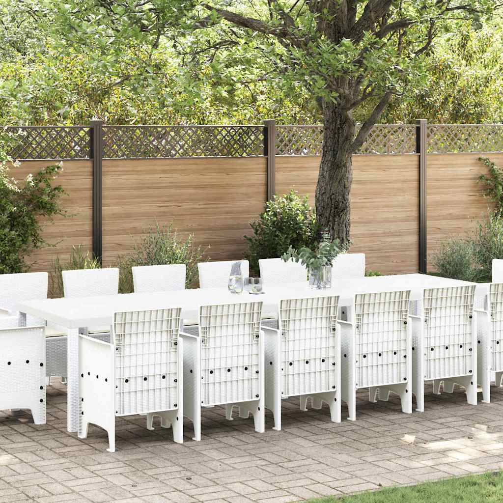 Kert étkező szett 15 pcs Fehér Polt rattan