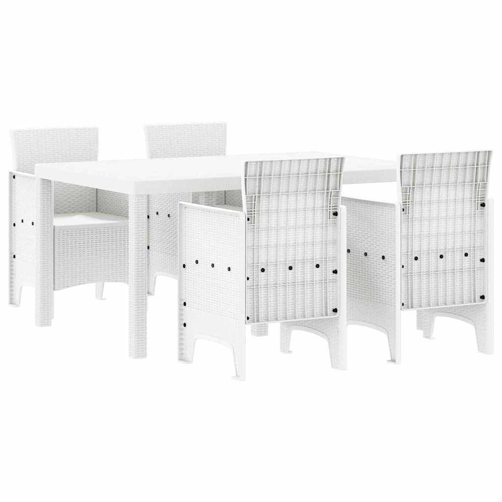 Kert étkező szett 5 pcs Fehér Polt rattan