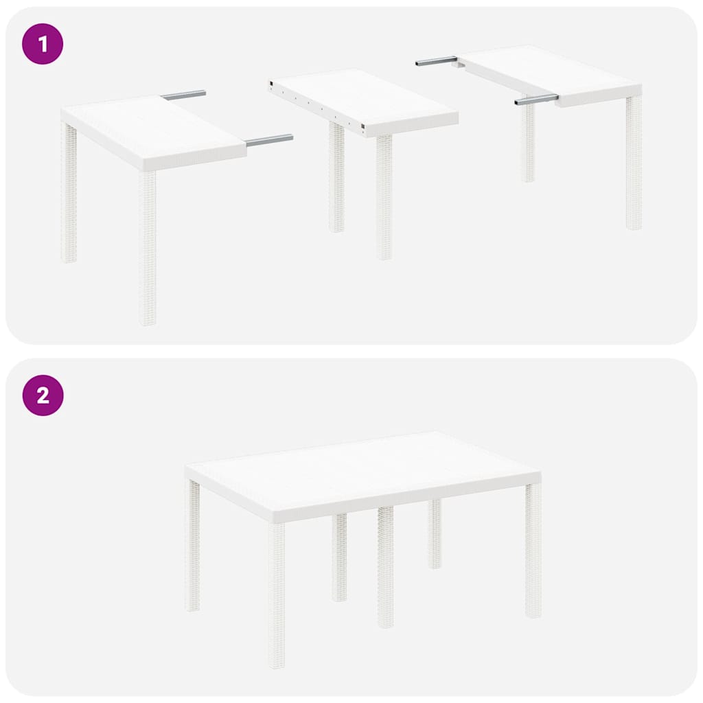 Kert étkező szett 5 pcs Fehér Polt rattan
