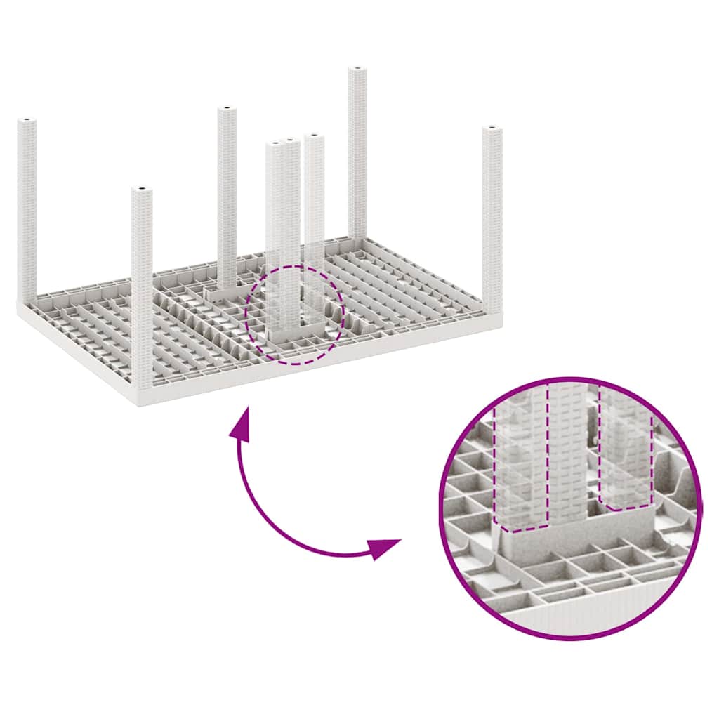 Kert étkező szett 5 pcs Fehér Polt rattan