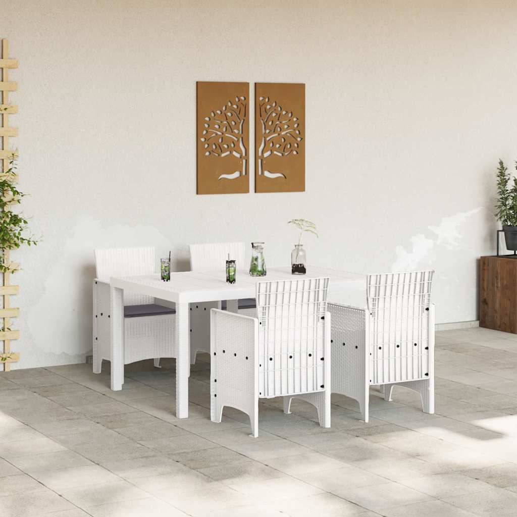 Kert étkező szett 5 pcs Fehér Polt rattan