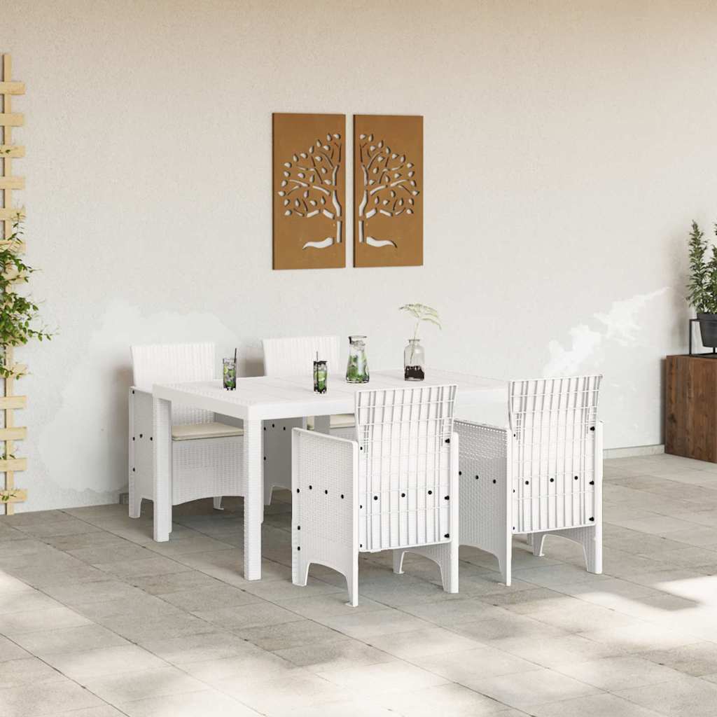 Kert étkező szett 5 pcs Fehér Polt rattan