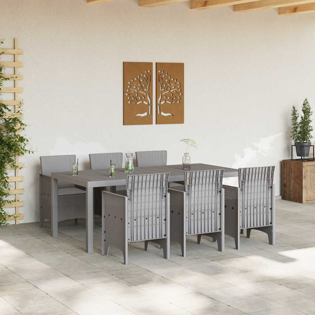 Kert étkező szett 7 pcs Világosszürke Polipropilén