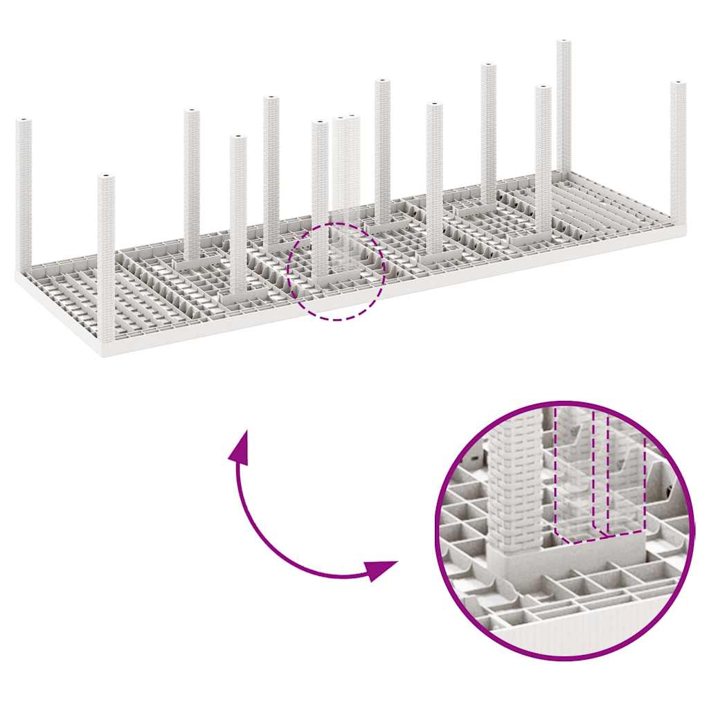 Kert étkező szett 11 pcs Fehér Rattan és acél