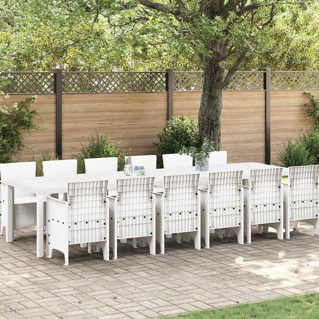 Kert étkező szett 13 pcs Fehér Polt rattan