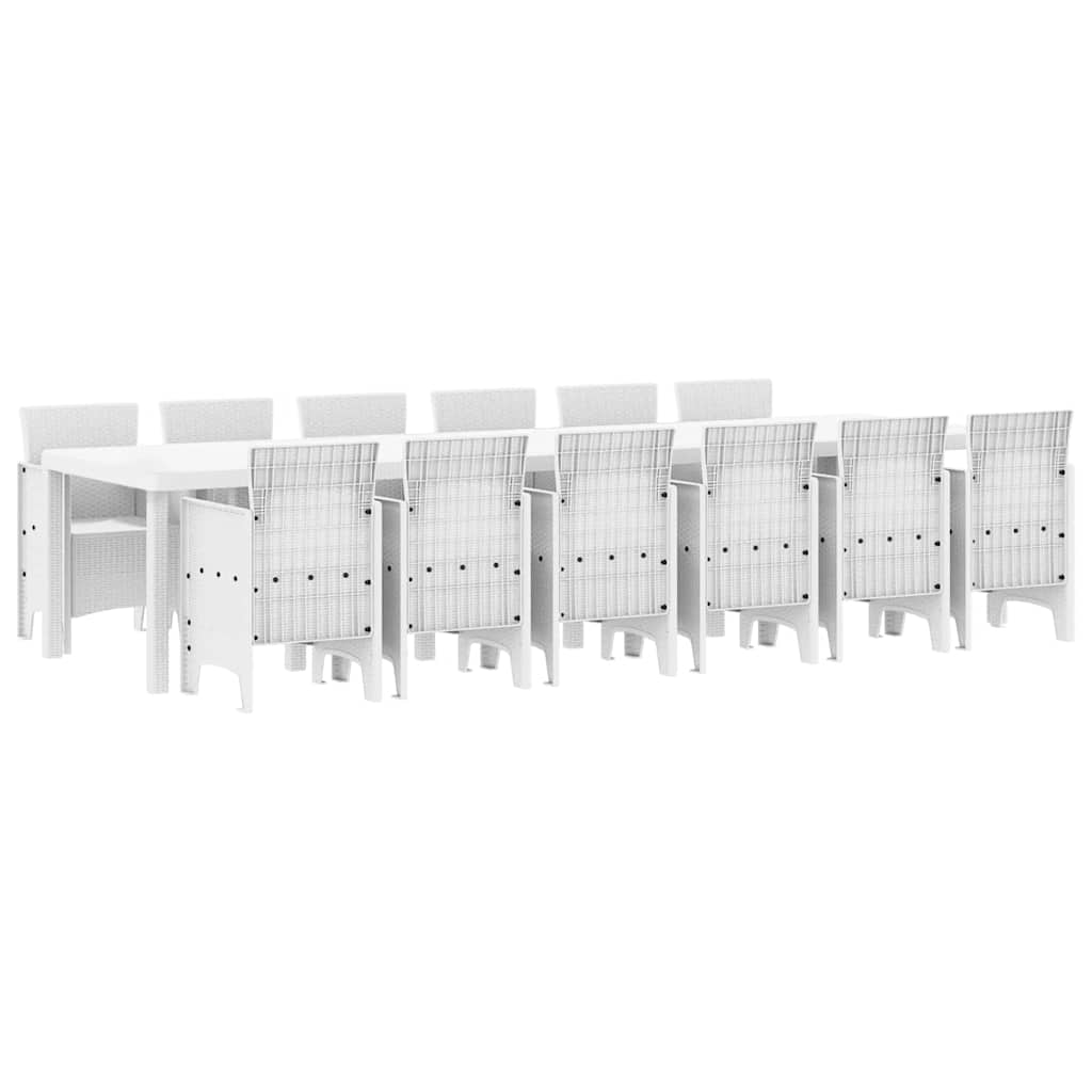 Kert étkező szett 13 pcs Fehér Polt rattan